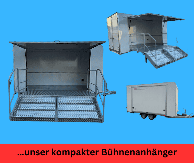 Kompakter Bühnenanhänger mieten